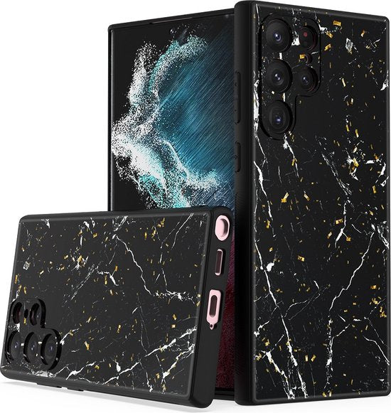 Samsung Galaxy S23 Ultra Hoesjes – Siliconen Backcover – Marmer Print-Ilumina Benelux