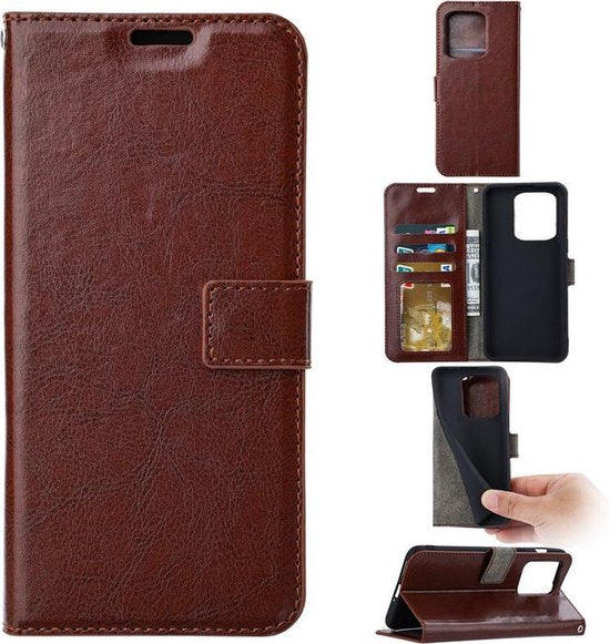 Xiaomi 13 Pro Hoesjes – Portemonnee Book Case – Pasjeshouder – 2x Gehard Glas Screenprotector – Bruin-Ilumina Benelux