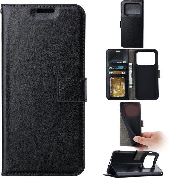 Xiaomi Poco X4 Pro Hoesjes – Portemonnee Book Case – Pasjeshouder – Magneetsluiting – Zwart-Ilumina Benelux