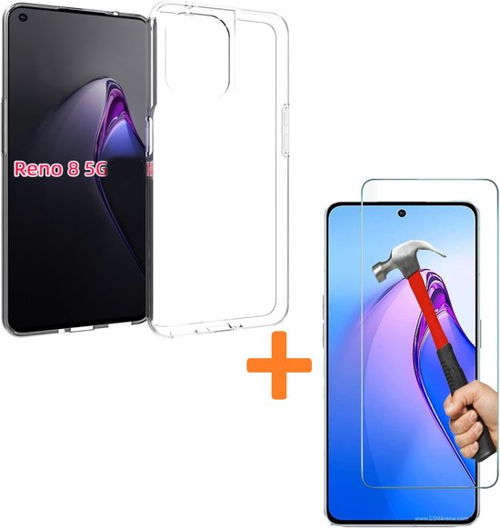 OPPO Reno 8T Hoesjes – Transparante TPU Siliconen Backcover – Soft Case – 3x Screenprotector Gehard Glas-Ilumina Benelux