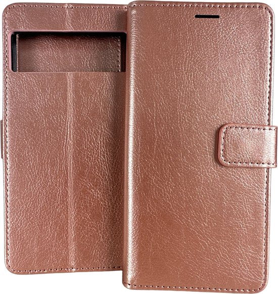 Google Pixel 6 Pro Hoesjes – Portemonnee Book Case – Pasjeshouder – Magneetsluiting – Roségoud-Ilumina Benelux