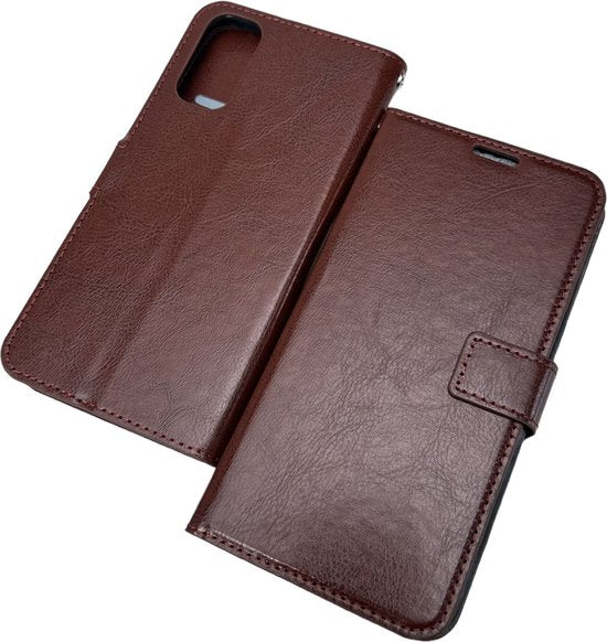 Oppo Reno 4 Pro 5G Hoesjes – Portemonnee Book Case – Pasjeshouder – Magneetsluiting – Bruin-Ilumina Benelux