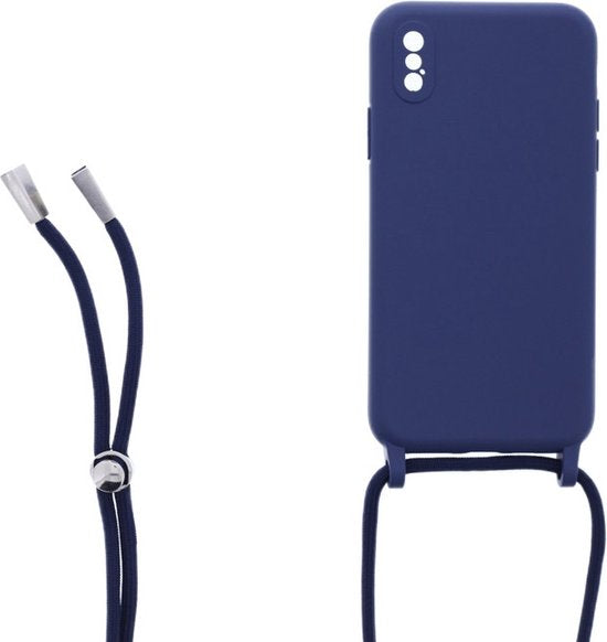 iPhone XS Max Hoesjes – Siliconen Backcover met Ketting – TPU – Blauw-Ilumina Benelux