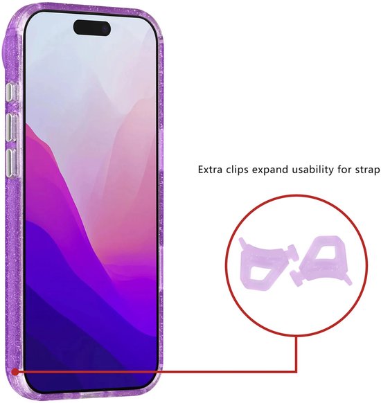 iPhone Air Hoesjes – MagSafe Backcover – Glitter Design – Krasbestendig – Paars-Ilumina Benelux