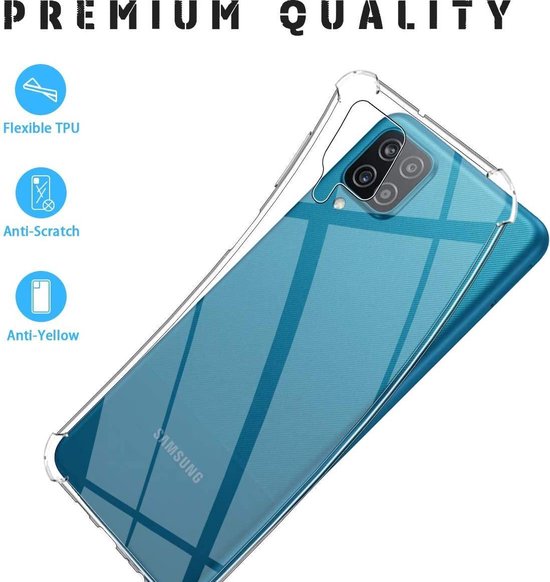 Shockproof Flexibele achterkant Silicone hoesje Transparant Geschikt voor: Samsung Galaxy A12