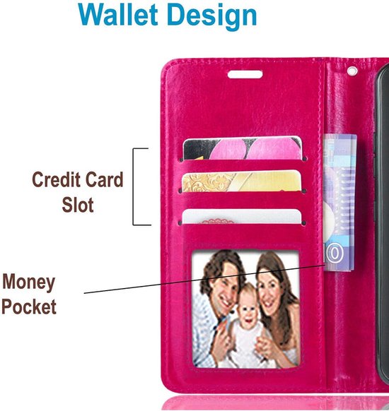 Samsung Galaxy A22 4G Hoesjes – Portemonnee Hoes – Pasjeshouder – Magneetsluiting – Roze