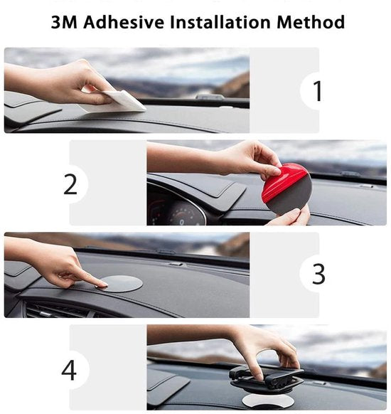 Telefoonhouder auto – Dashboard anti-slip sticky pad – Plakfunctie – Smartphone & muntenhouder – Zwart-Ilumina Benelux