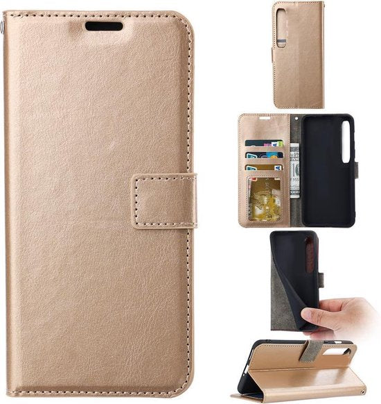 Xiaomi Mi 10 / Mi 10 Pro Hoesjes – Portemonnee Book Case – Pasjeshouder – Magneetsluiting – Goud-Ilumina Benelux