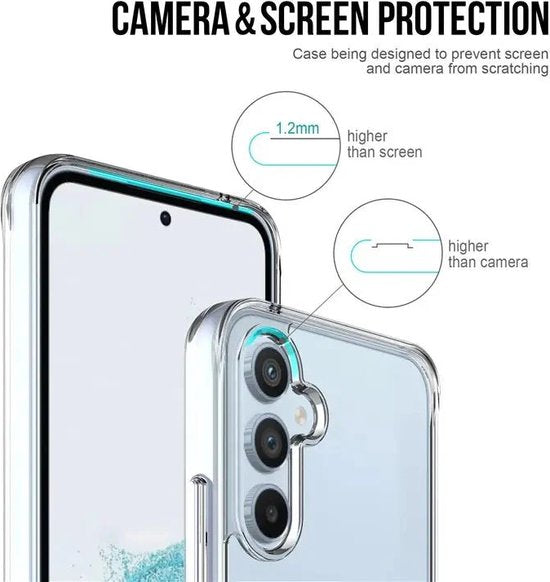 Samsung Galaxy A14 Hoesjes – Siliconen Backcover – Military Grade Schokbestendig – Crystal Clear Transparant-Ilumina Benelux