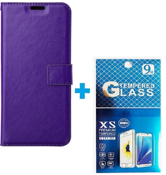 Portemonnee Book Case Hoesje + 2x Screenprotector Geschikt voor: Motorola Edge 30 - Paars