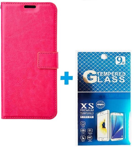 Motorola Moto G50 Hoesjes – Portemonnee Book Case – Pasjeshouder – Magneetsluiting – Roze + 2x Screenprotector
