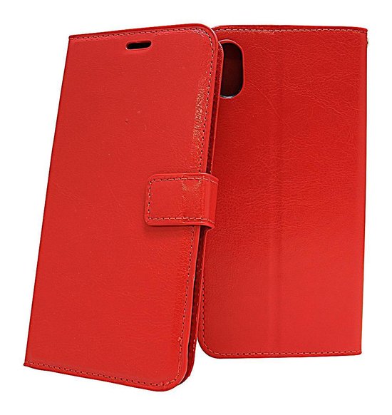 iPhone X / XS Hoesjes – Portemonnee Bookcase – Magneetsluiting – Pasjeshouder – Rood + 2x Screenprotector Gehard Glas – Anti-kras-Ilumina Benelux