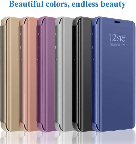 Spiegel Cover - Hoesje - Clear View Case Geschikt voor: Samsung Galaxy S20 Plus - Zilver