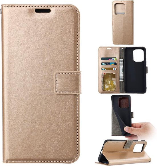 iPhone 13 Mini Hoesjes – Portemonnee Hoes – Pasjeshouder – 2x Screenprotector – Goud-Ilumina Benelux