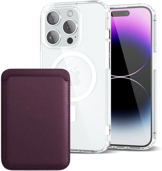 iPhone 13 Pro Hoesjes – Anti-Shock Backcover met MagSafe – Magnetische Pasjeshouder – Purperviolet-Ilumina Benelux