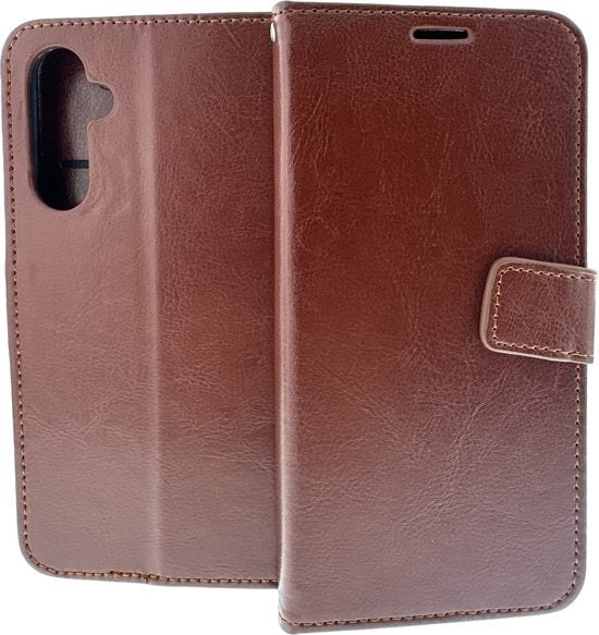 Samsung Galaxy A25 Hoesjes – Portemonnee Book Case – Pasjeshouder – Magneetsluiting – Bruin