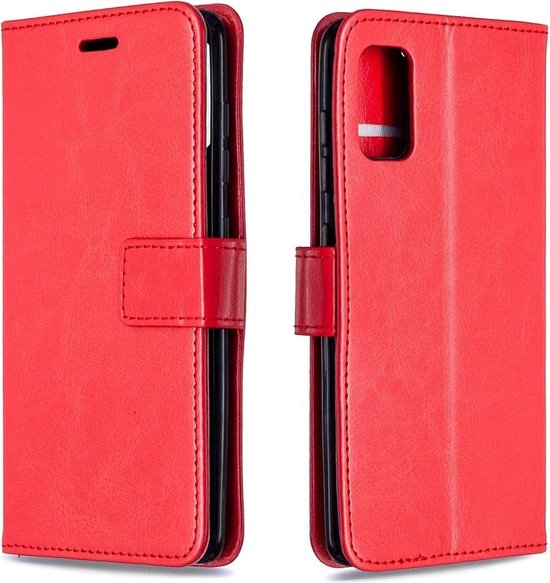 Huawei P Smart 2021 Hoesjes – Portemonnee Book Case – Pasjeshouder – 2x Screenprotector – Rood-Ilumina Benelux