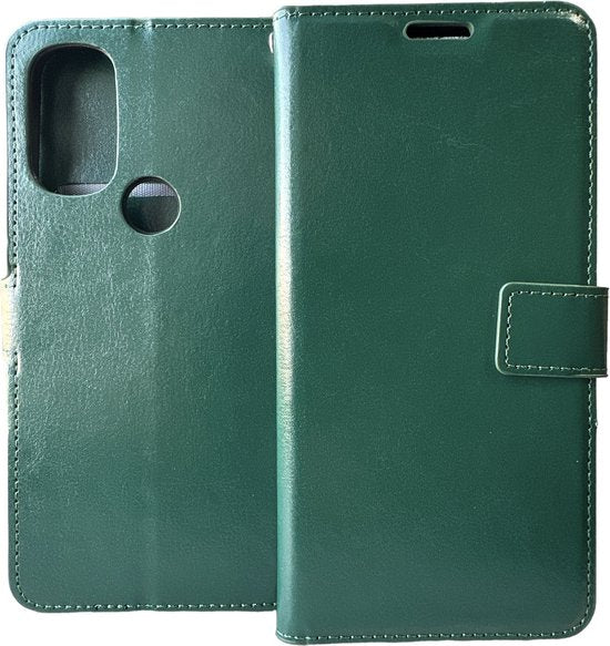 Motorola Moto G71 5G Hoesjes – Portemonnee Book Case – Pasjeshouder – Magneetsluiting – Groen-Ilumina Benelux