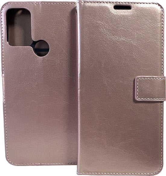 Motorola Moto G60s Hoesjes – Portemonnee Book Case – Pasjeshouder – 2x Screenprotector – Roségoud-Ilumina Benelux