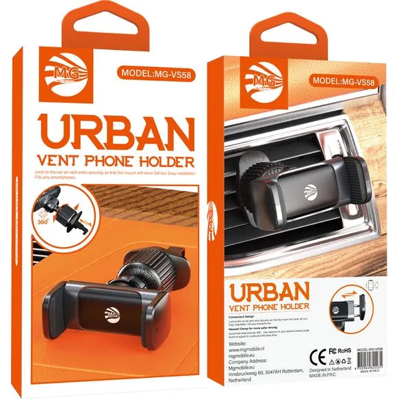 Urban Vent Phone Holder – Auto Telefoonhouder voor Ventilatierooster – Zwart-Ilumina Benelux