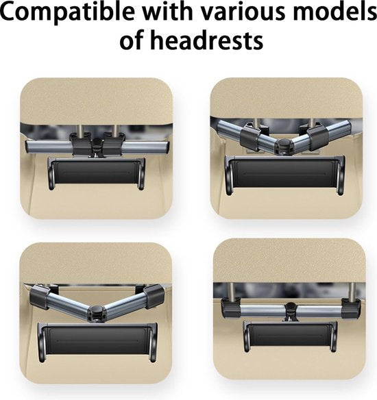 Tablethouder voor achterbank in de auto - Verstelbare Hoofdsteun Houder voor 4,4 tot 11 inch Tablets
