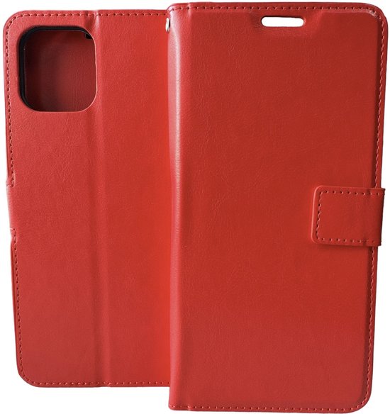 Motorola Edge 20 Lite Hoesjes – Portemonnee Book Case – Pasjeshouder – Magneetsluiting – Rood-Ilumina Benelux