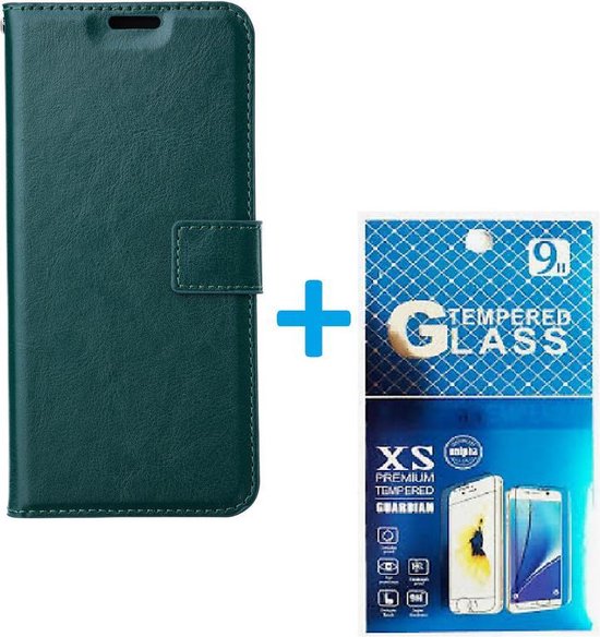 Motorola Edge 20 Pro Hoesjes – Portemonnee Book Case – Pasjeshouder – 2x Screenprotector – Groen-Ilumina Benelux