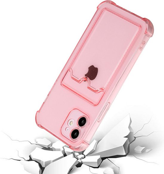 iPhone 11 Hoesjes – TPU Backcover – Schokbestendig – Pasjeshouder – Roze-Ilumina Benelux