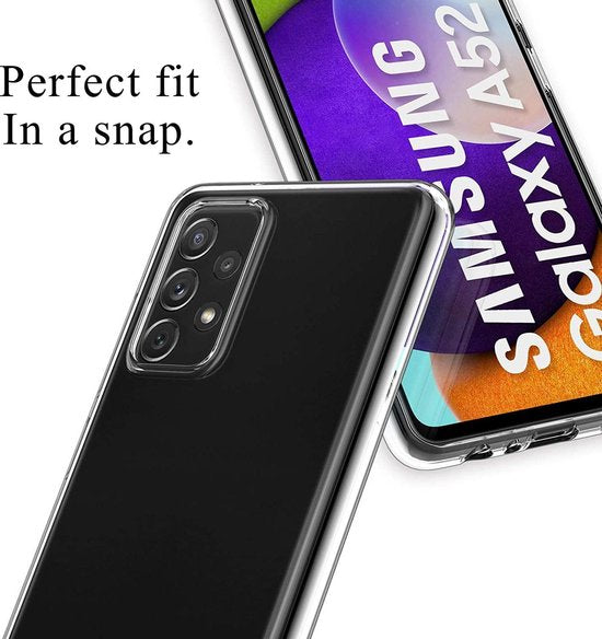 Samsung Galaxy A52/A52s Hoesjes – Transparante Siliconen Backcover – Inclusief 2x Screenprotector Gehard Glas – Anti-kras-Ilumina Benelux