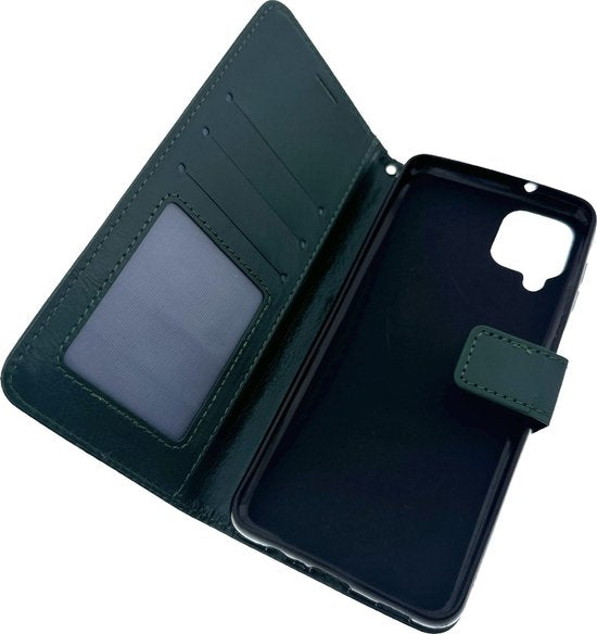 Samsung Galaxy A12 Hoesjes – Portemonnee Book Case – Pasjeshouder – Magneetsluiting – Groen-Ilumina Benelux
