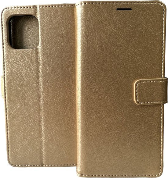 Oppo Reno 4 Z 5G Hoesjes – Portemonnee Book Case – Pasjeshouder – Magneetsluiting – Goud-Ilumina Benelux