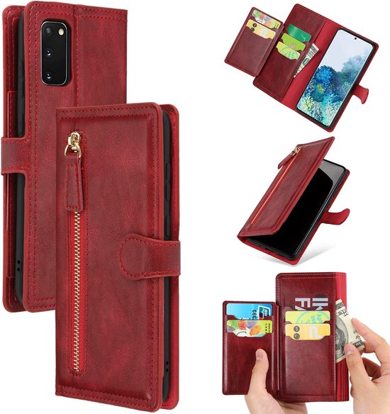 Samsung Galaxy A13 5G Hoesjes – Vintage Portemonnee Hoes – Pasjeshouder – Magneetsluiting – Rood-Ilumina Benelux