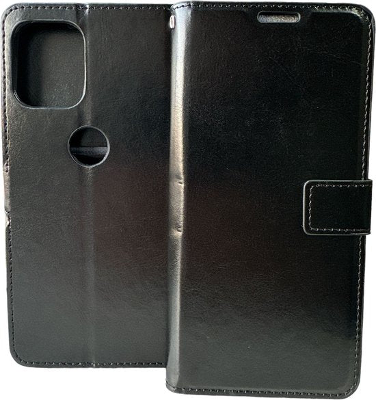 Motorola Moto G100 Hoesjes – Portemonnee Hoes – Pasjeshouder – Magneetsluiting – Zwart-Ilumina Benelux