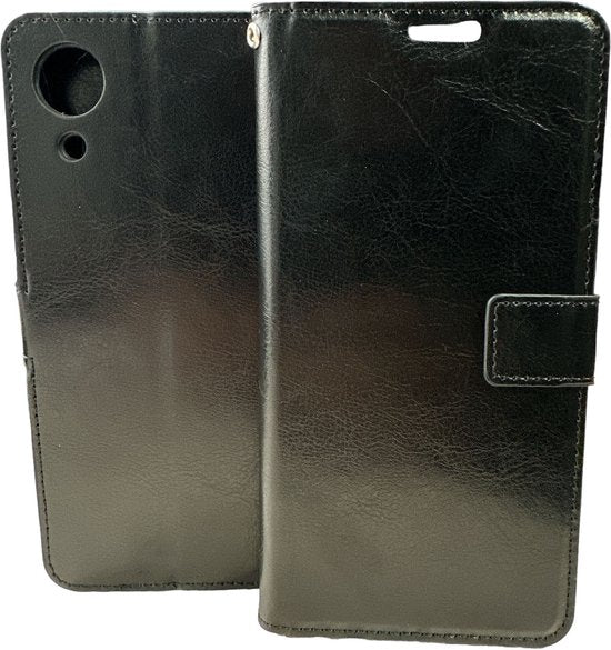 Samsung Galaxy A03 Core Hoesjes – Portemonnee Book Case – Pasjeshouder – Magneetsluiting – Zwart-Ilumina Benelux