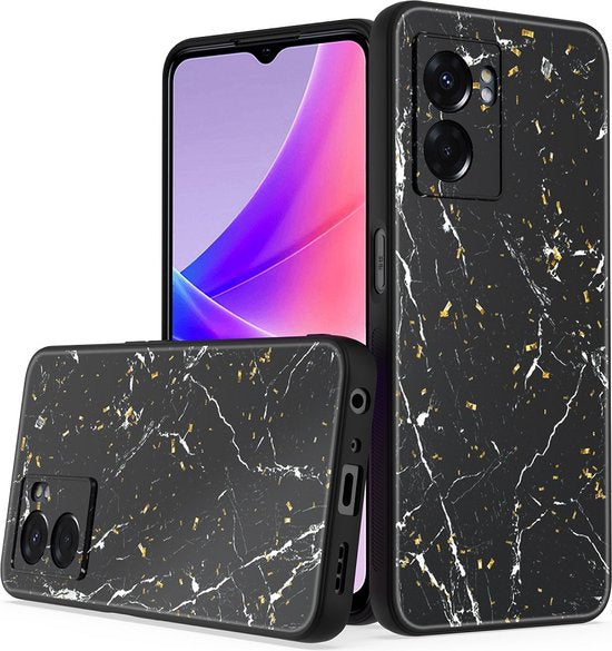 Oppo A77 5G Hoesjes – Siliconen Backcover – Marmer Print-Ilumina Benelux