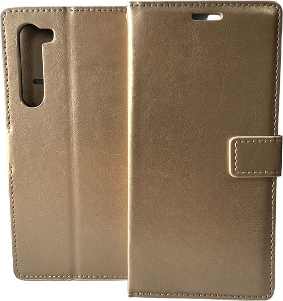 Motorola Edge Hoesjes – Portemonnee Book Case – Pasjeshouder – Magneetsluiting – Goud-Ilumina Benelux