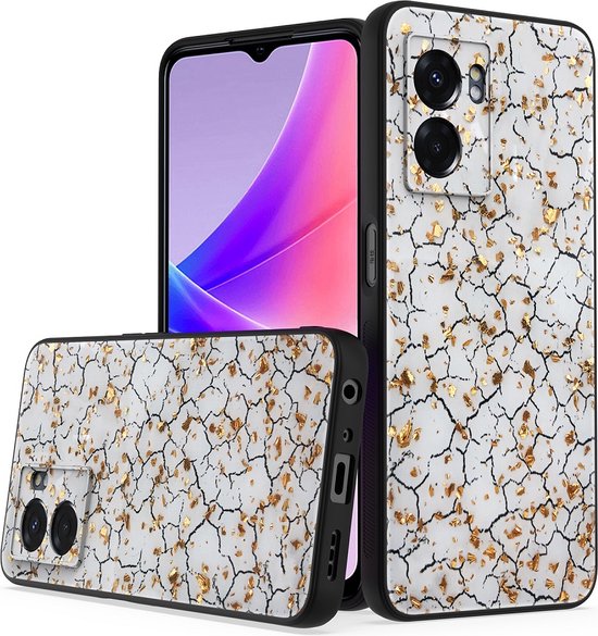 Oppo A57 Hoesjes – Siliconen Backcover met Print – Soft Silicone – Gebroken Wit-Ilumina Benelux