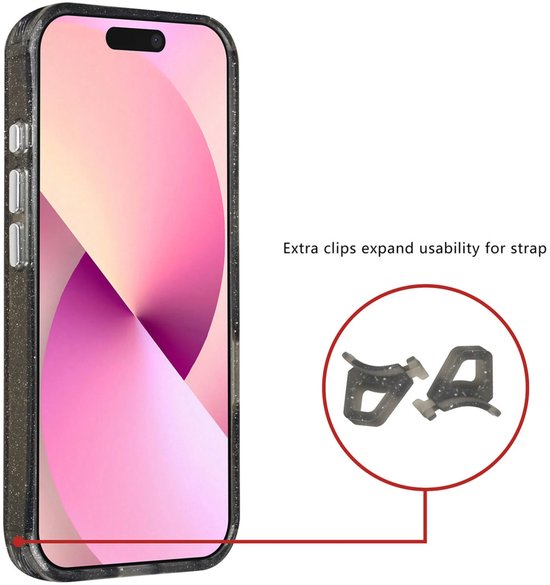 iPhone 17 Hoesjes – MagSafe Backcover – Glitter Design – Krasbestendig – Zwart-Ilumina Benelux