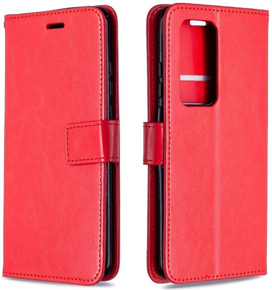 Huawei P Smart 2021 Hoesjes – Portemonnee Book Case – Pasjeshouder – Magneetsluiting – Rood-Ilumina Benelux