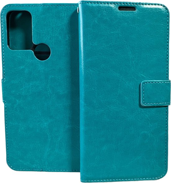 Motorola Moto G10/G20/G30 Hoesjes – Portemonnee Book Case – Pasjeshouder – Magneetsluiting – Turquoise-Ilumina Benelux