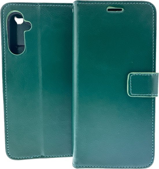 Samsung Galaxy A55 Hoesjes – Portemonnee Book Case – Pasjeshouder – Magneetsluiting – Groen-Ilumina Benelux
