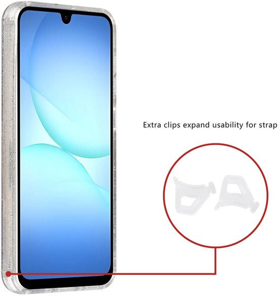 Backcover Hoesje Geschikt voor: Samsung Galaxy A17 5G & Samsung Galaxy A26 - MagSafe Compatibel - Glitter Design - Transparant