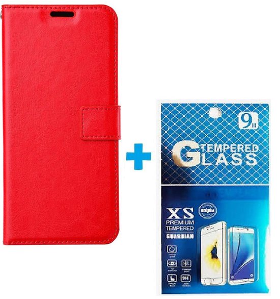 Motorola Edge 30 Pro Hoesjes – Portemonnee Book Case – Pasjeshouder – 2x Screenprotector – Rood-Ilumina Benelux
