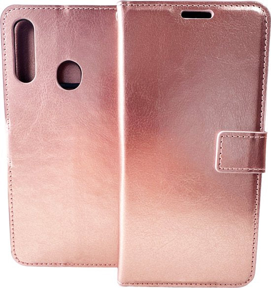 Samsung Galaxy A20S Hoesjes – Bookcase Portemonnee Hoes – Pasjeshouder – Magneetsluiting – Roségoud-Ilumina Benelux