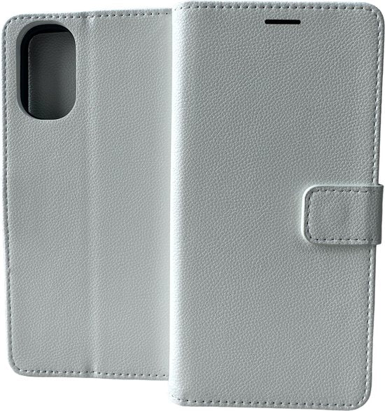 Motorola Moto E32 / E32s Hoesjes – Portemonnee Bookcase – Pasjeshouder – Magneetsluiting – Wit-Ilumina Benelux