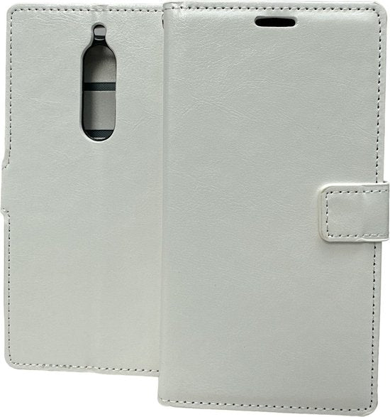 Nokia 5 Hoesjes – Portemonnee Book Case – Pasjeshouder – Magneetsluiting – Wit-Ilumina Benelux