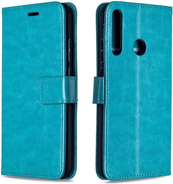 Huawei P40 Lite E Hoesjes – Portemonnee Book Case – Pasjeshouder – 2x Screenprotector – Turquoise-Ilumina Benelux