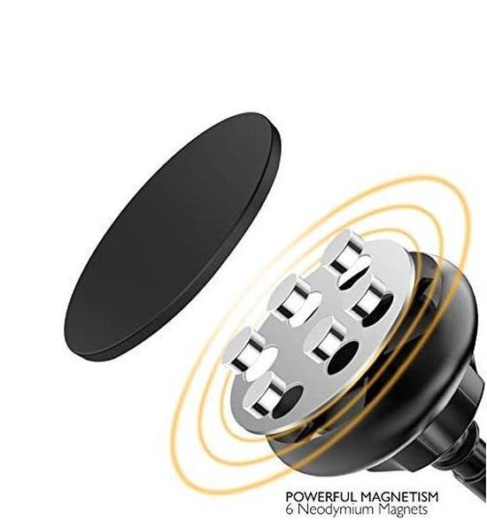 Telefoonhouder auto – Magnetisch – Voorruit & Dashboard – Uitschuifbare Arm – Universeel Zwart-Ilumina Benelux