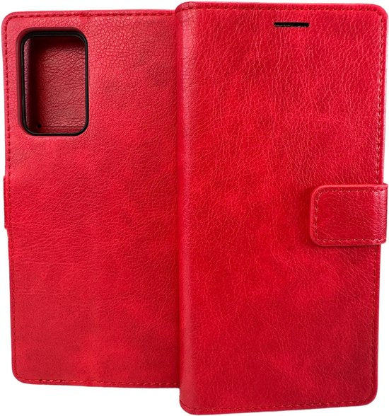 Oppo Reno 7 5G Hoesjes – Portemonnee Bookcase – Pasjeshouder – Magneetsluiting – Rood-Ilumina Benelux