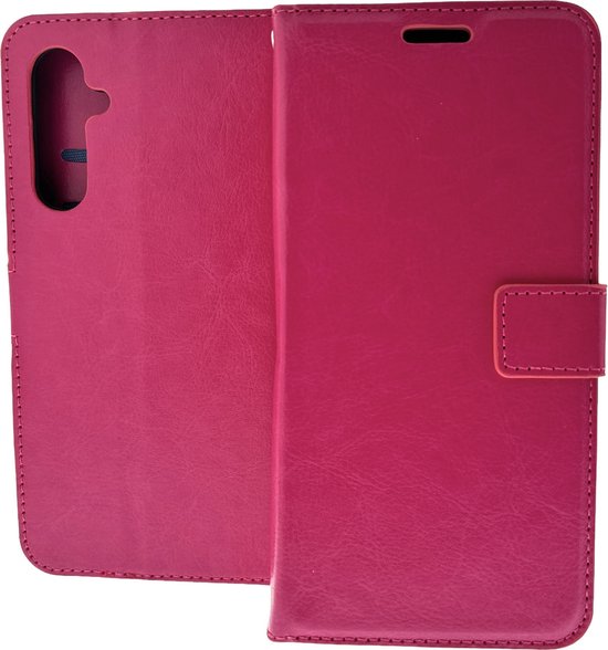 Samsung Galaxy A25 Hoesjes – Portemonnee Book Case – Pasjeshouder – Magneetsluiting – Roze-Ilumina Benelux